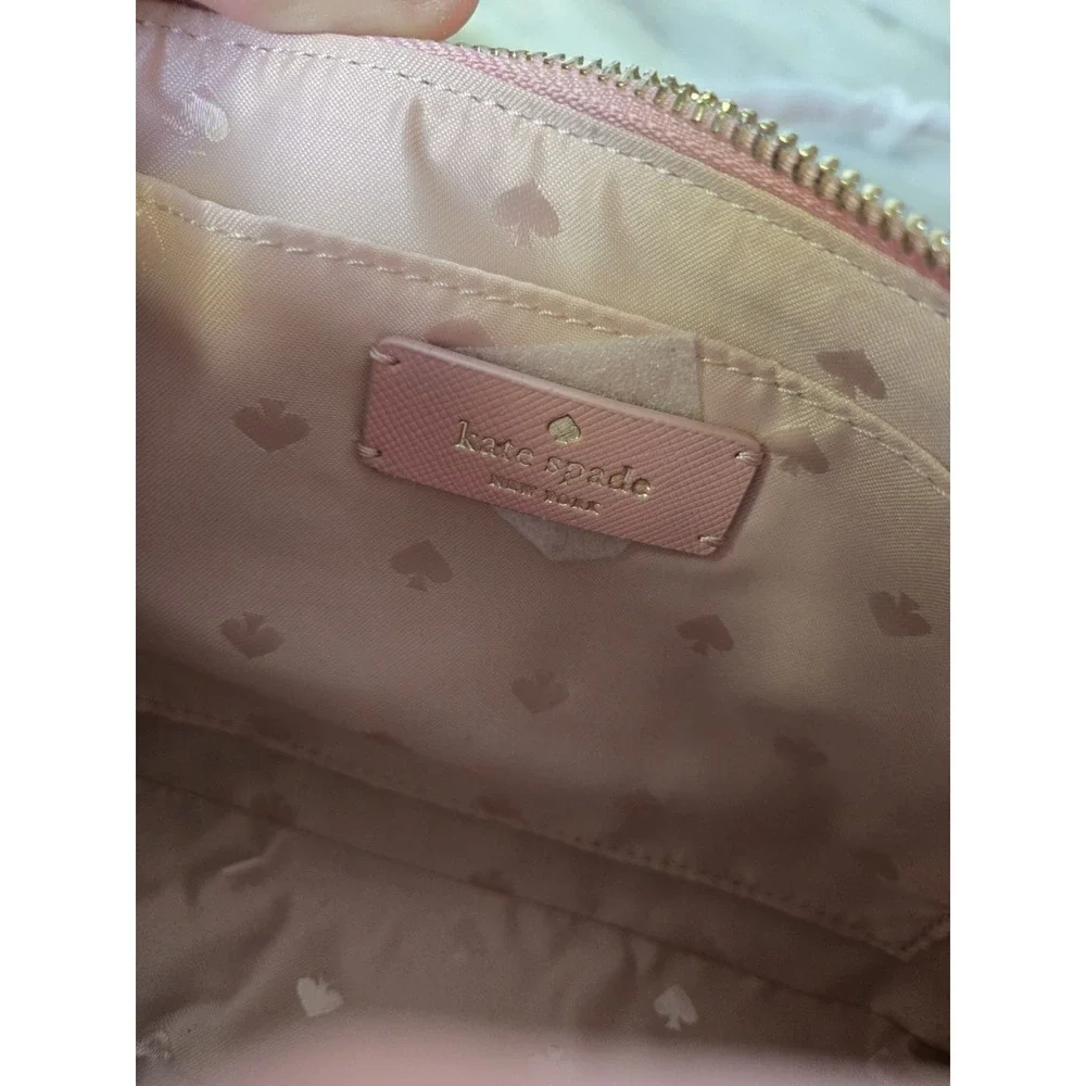 NWT Kate Spade New York Greta Court Ramey Flash Glitter Pink Leather Crossbody S